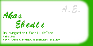 akos ebedli business card